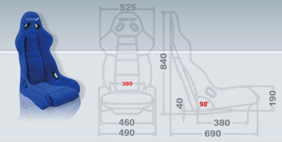 Bimarco Cobra 2011 seat dimensions