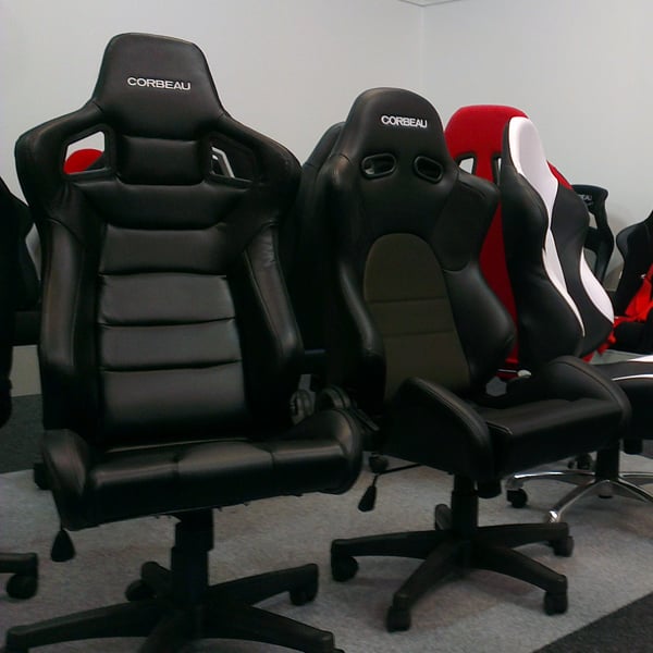 Adjustable back Office Racing Chairs with race car inspiration - GSM