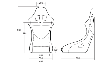 Cobra Aqua Motorsport seat dimensions