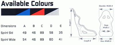 Corbeau Sprint seat dimensions