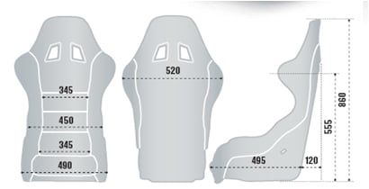 Sparco Sprint V Dimensions