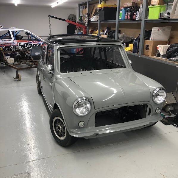 OMP Fire Extinguisher Fitted Into A Classic Mini