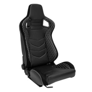Outdoor-Home 2Pcs Universal Reclinable Racing Bucket Seats - Black/Red