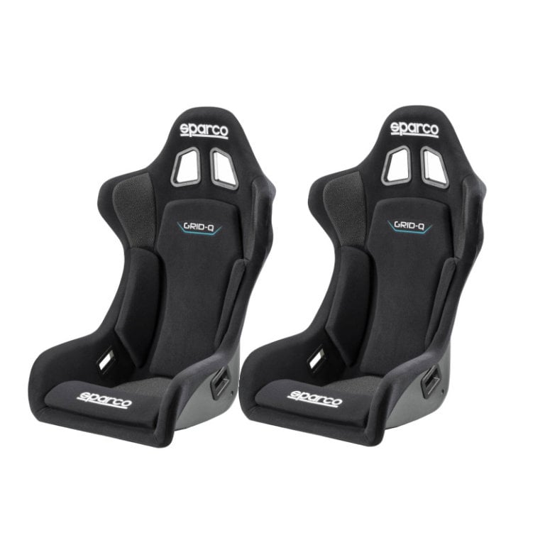 A pair of Sparco Grid Q FIA fibreglass bucket seats