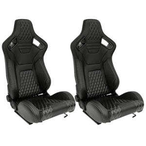 2 Auto Style Type AK Silver Stitching Reclining Seats