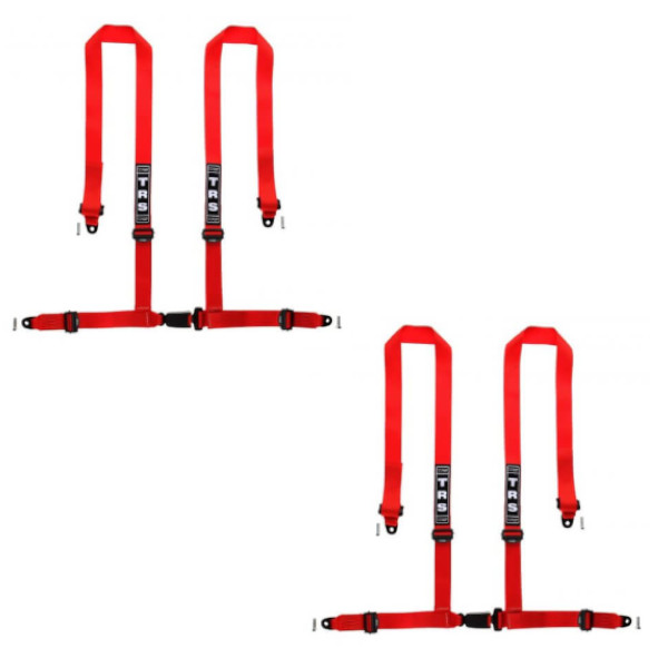 2 TRS Clubman Bolt In 4 Point Red Harness Belts