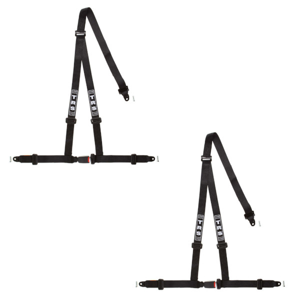 2 TRS Clubman Bolt In 3 Point Black Harness Belts