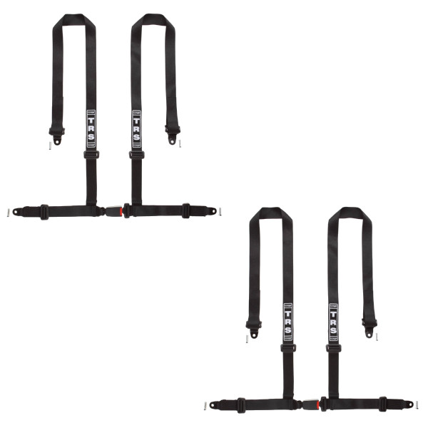 2 TRS Clubman Bolt In 4 Point Black Harness Belts