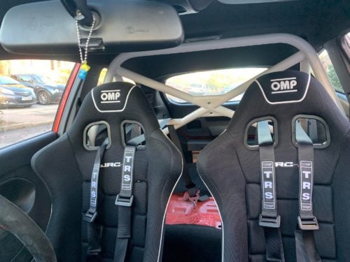 OMP WRC seats – GSM Performance customer car with TRS harnesses fitted