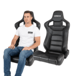 2 Corbeau Sportline RRS Reclining Sport Seats-GSM Performance with person