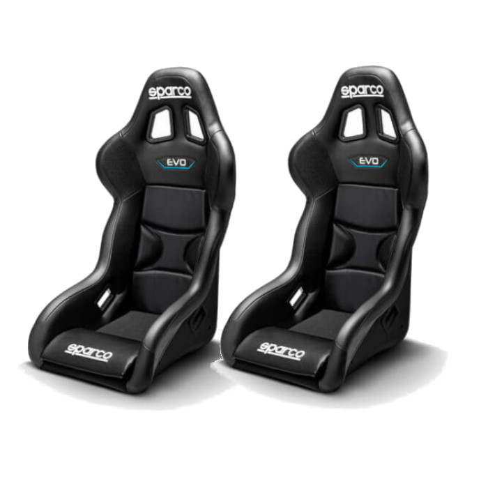 2 Sparco Evo QRT Sky FIA Motorsport Bucket Seats
