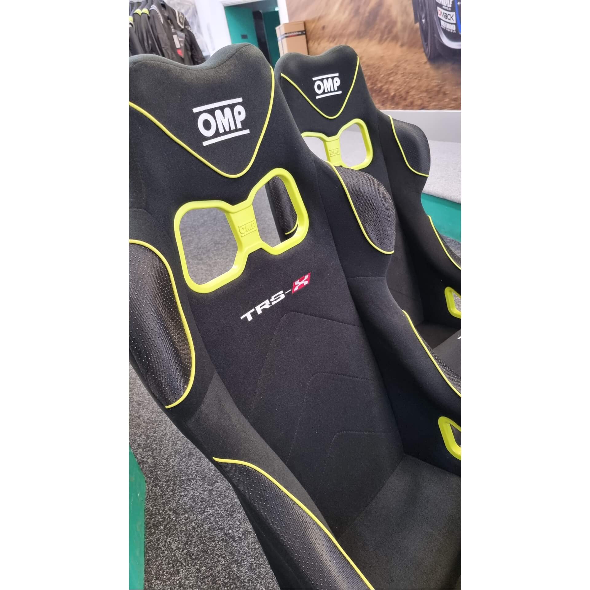 OMP TRS-X bucket seats on our showroom floor