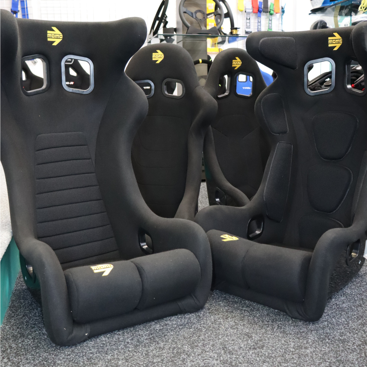 The Momo FIA 2023 Bucket Seat Range On Display