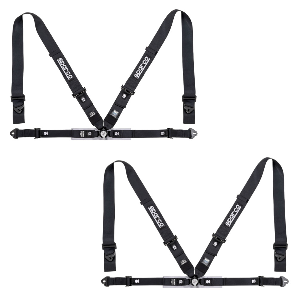 2 Sparco 4 Point Club Racer Black Harness Belts