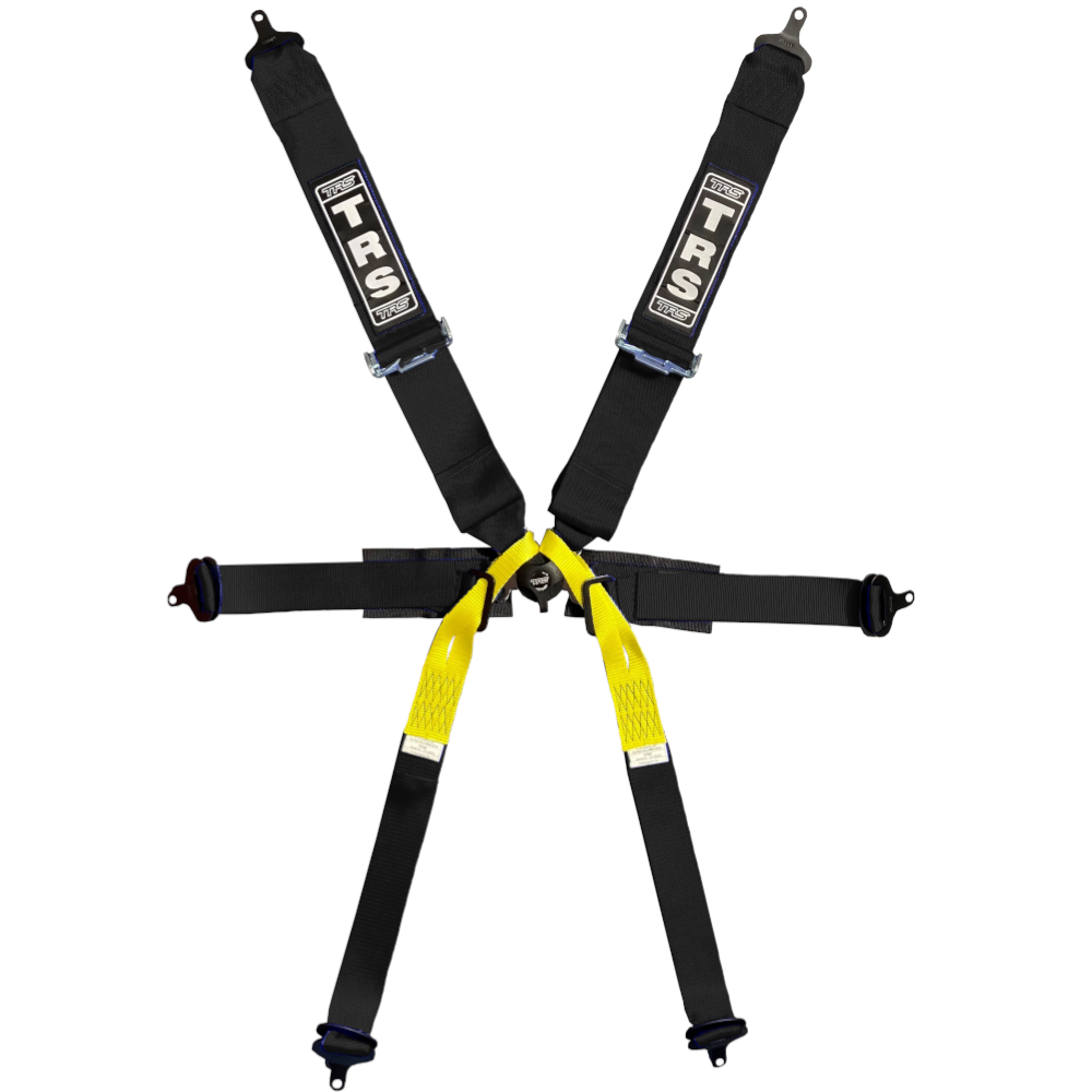 TRS Pro 6 Point Single Seater FIA Harness Belt-Black-Edited-GSM Performance