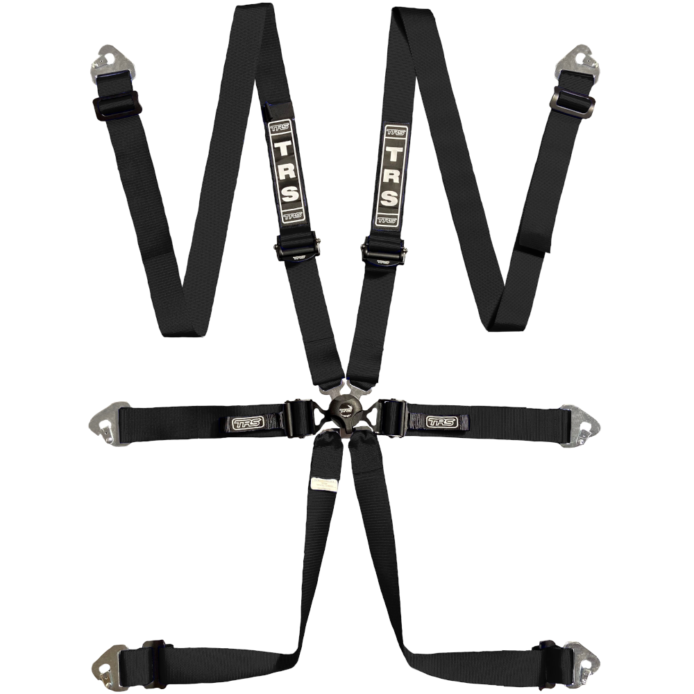 TRS Pro 6 Point Ultralite HANS Only FIA Harness Belt-Black-Edited-GSM Performance