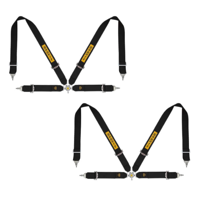 2 Black Sabelt Lightweight Saloon 4 Point Harness