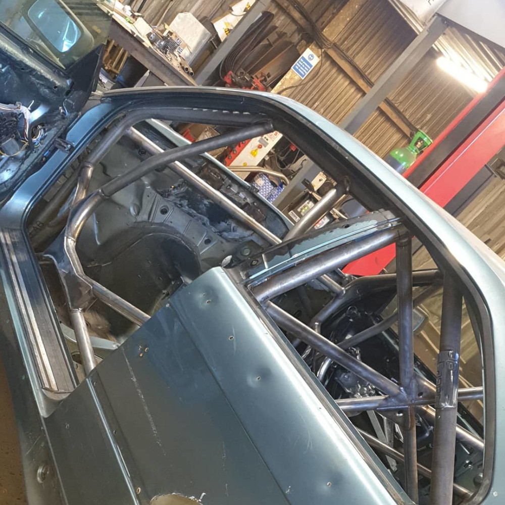 JP BMW E36 Coupe DIY Weld In Multipoint Cage Kit fitted view