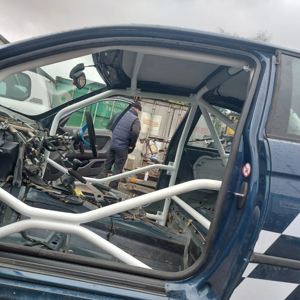 JP BMW E46 Compact Bolt In Competition Cage fitted view