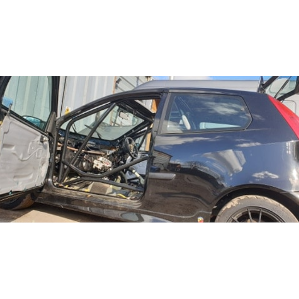 JP Fiat Punto MK2 Bolt In Multipoint Competition Roll Cage fitted view