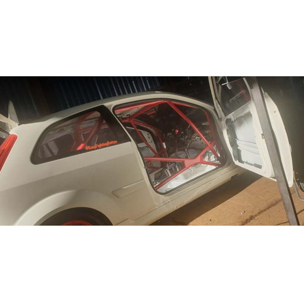 JP Ford Fiesta MK6 ST150 Multipoint Competition Roll Cage fitted view
