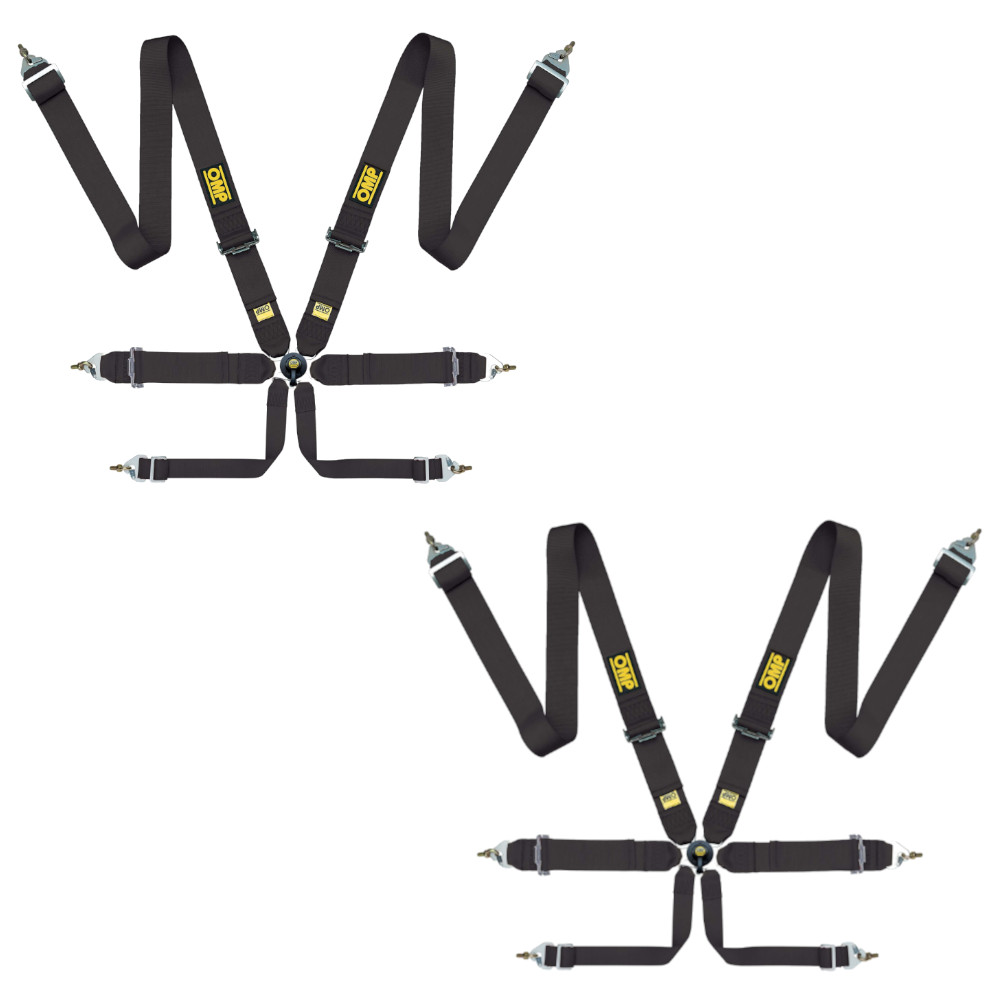 2 OMP First 3" Saloon 6 Point Black Harnesses