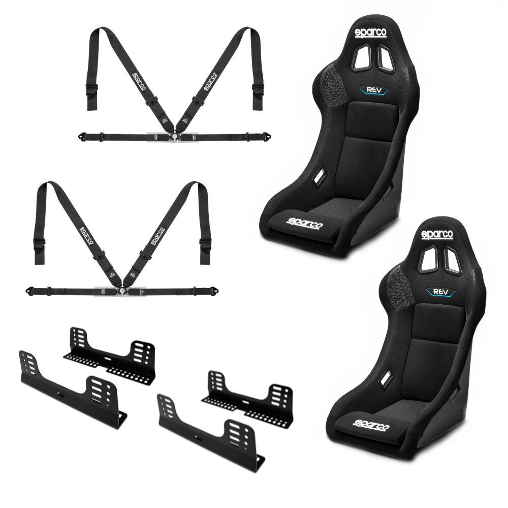 Sparco Rev QRT FIA Bucket Seat And Harness Motorsport Bundle