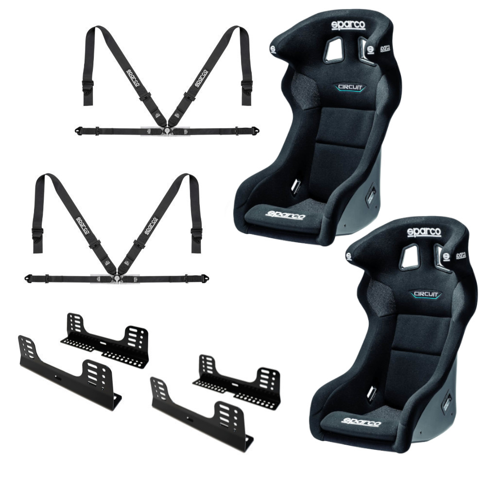 Sparco Circuit QRT FIA Bucket Seat And Harness Motorsport Bundle