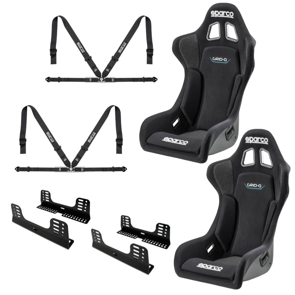 Sparco Grid Q FIA Bucket Seat And Harness Motorsport Bundle