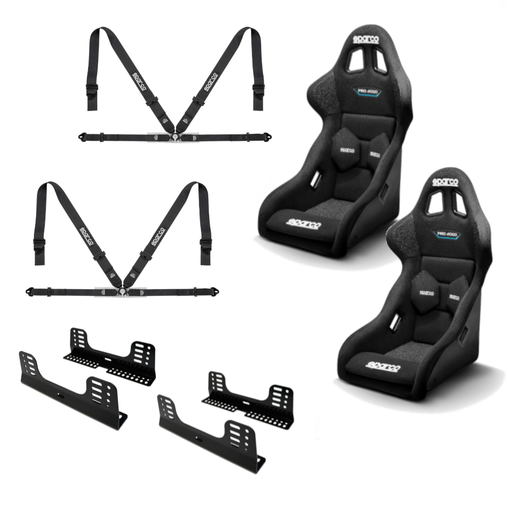 Sparco Pro 2000 QRT FIA Bucket Seat And Harness Motorsport Bundle