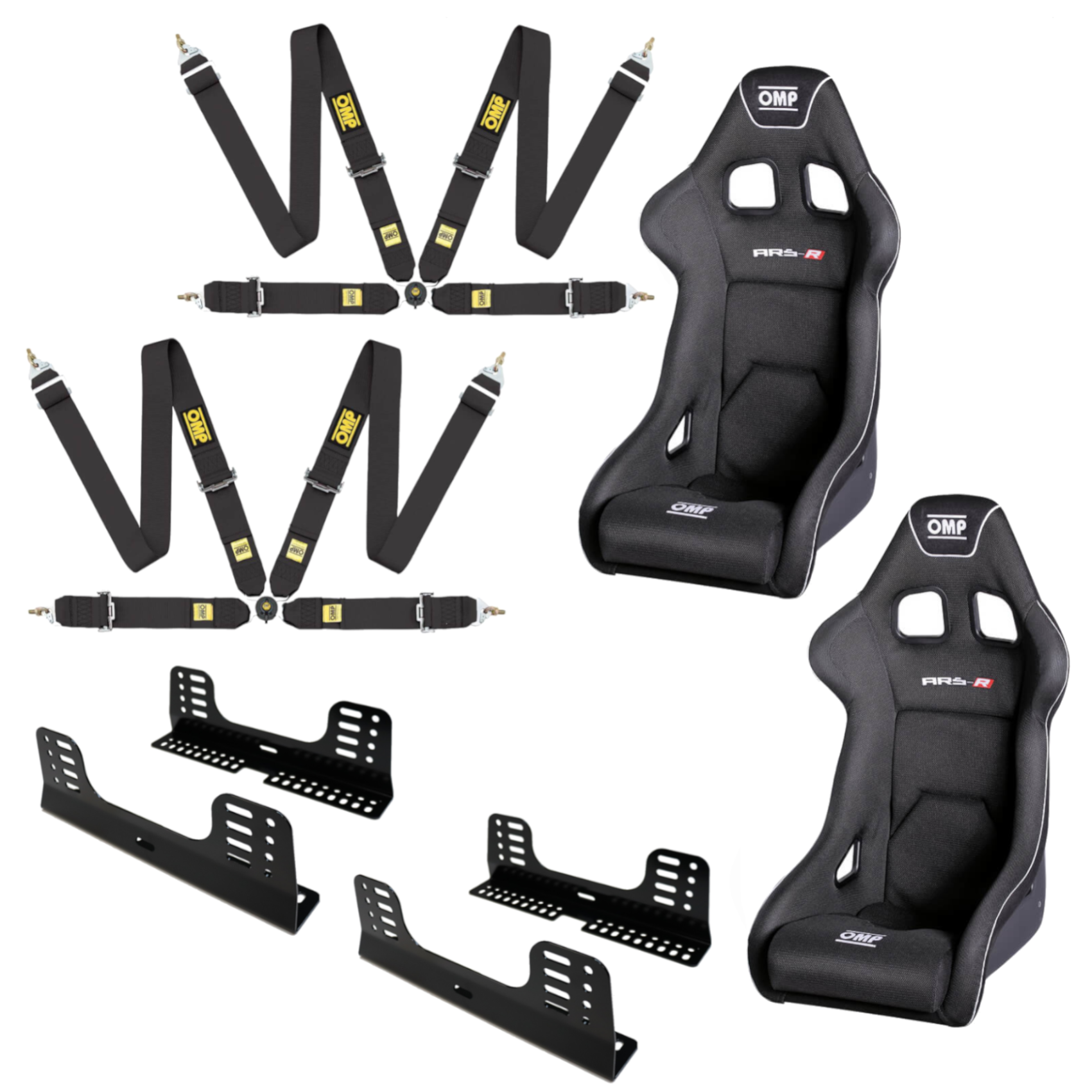 OMP ARS-R FIA Bucket Seat And Harness Motorsport Bundle