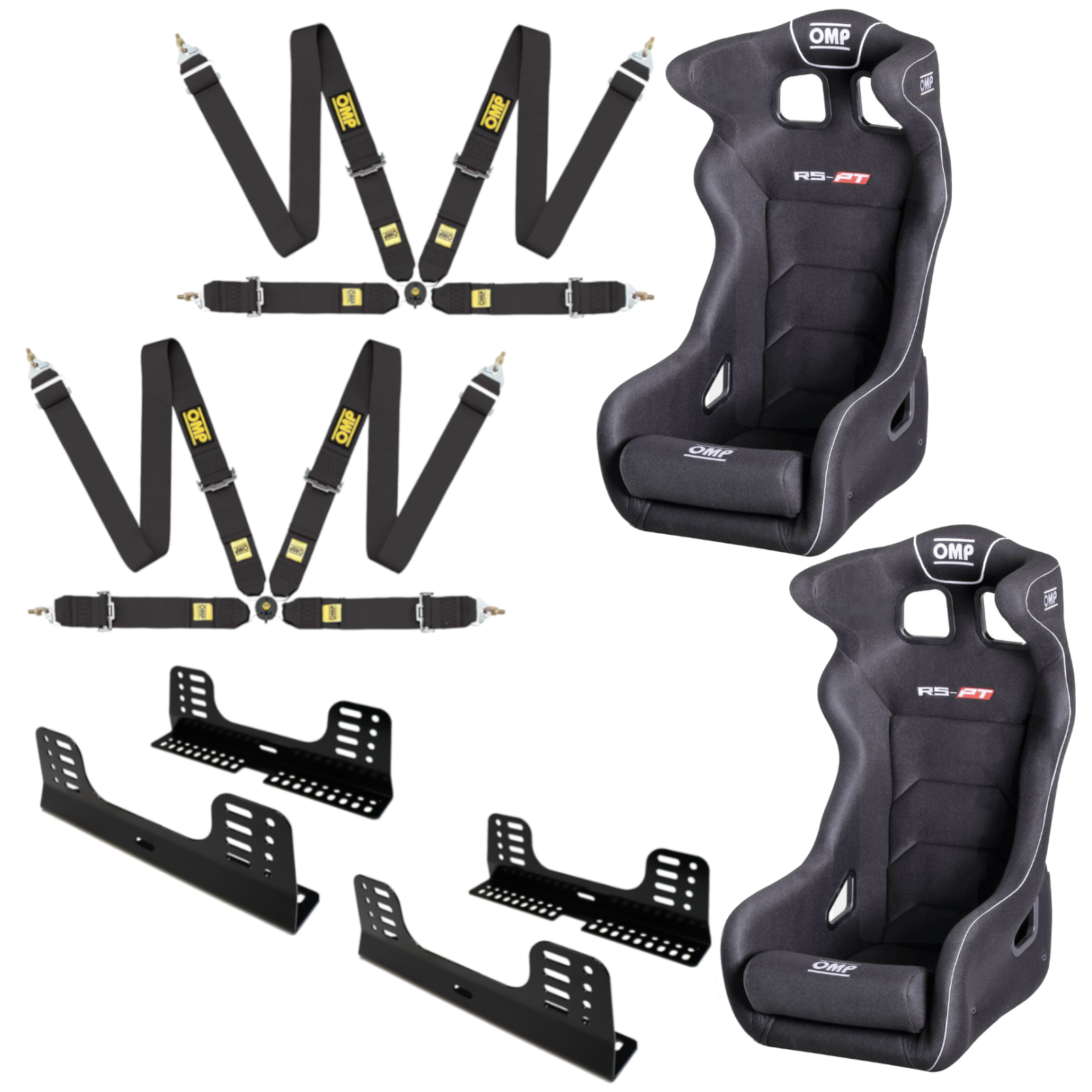 OMP RS-PT 2 FIA Bucket Seat And Harness Motorsport Bundle