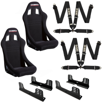 Cobra Monaco 2022 Nylon Bucket Seat And Harness Motorsport Bundle