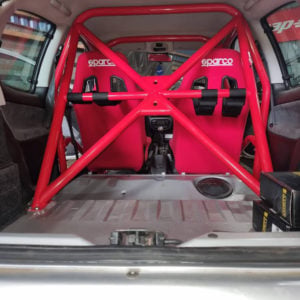 JP Peugeot 206 Bolt In Half Cage fitted view