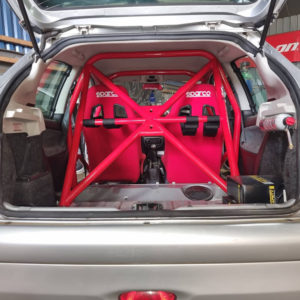 JP Peugeot 206 Bolt In Half Cage fitted view