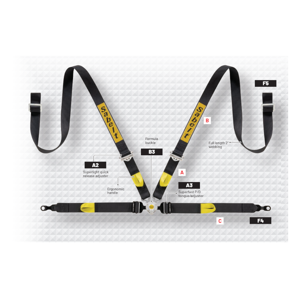 Sabelt Silver Porsche 996 997 4 Point Harness