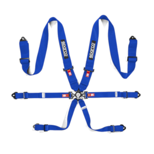2 Sparco Competition H-3 6 Point Blue Harnesses