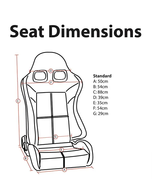 PSR-Reclining-Sport-Seat Dimensions