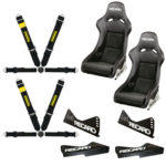 Recaro Pole Position ABE Leather Suede Bucket Seat And Harness Motorsport Bundle