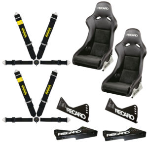 Recaro Pole Position ABE Leather Suede Bucket Seat And Harness Motorsport Bundle