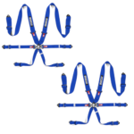 2 Sparco Competition H-3 6 Point Blue Harnesses