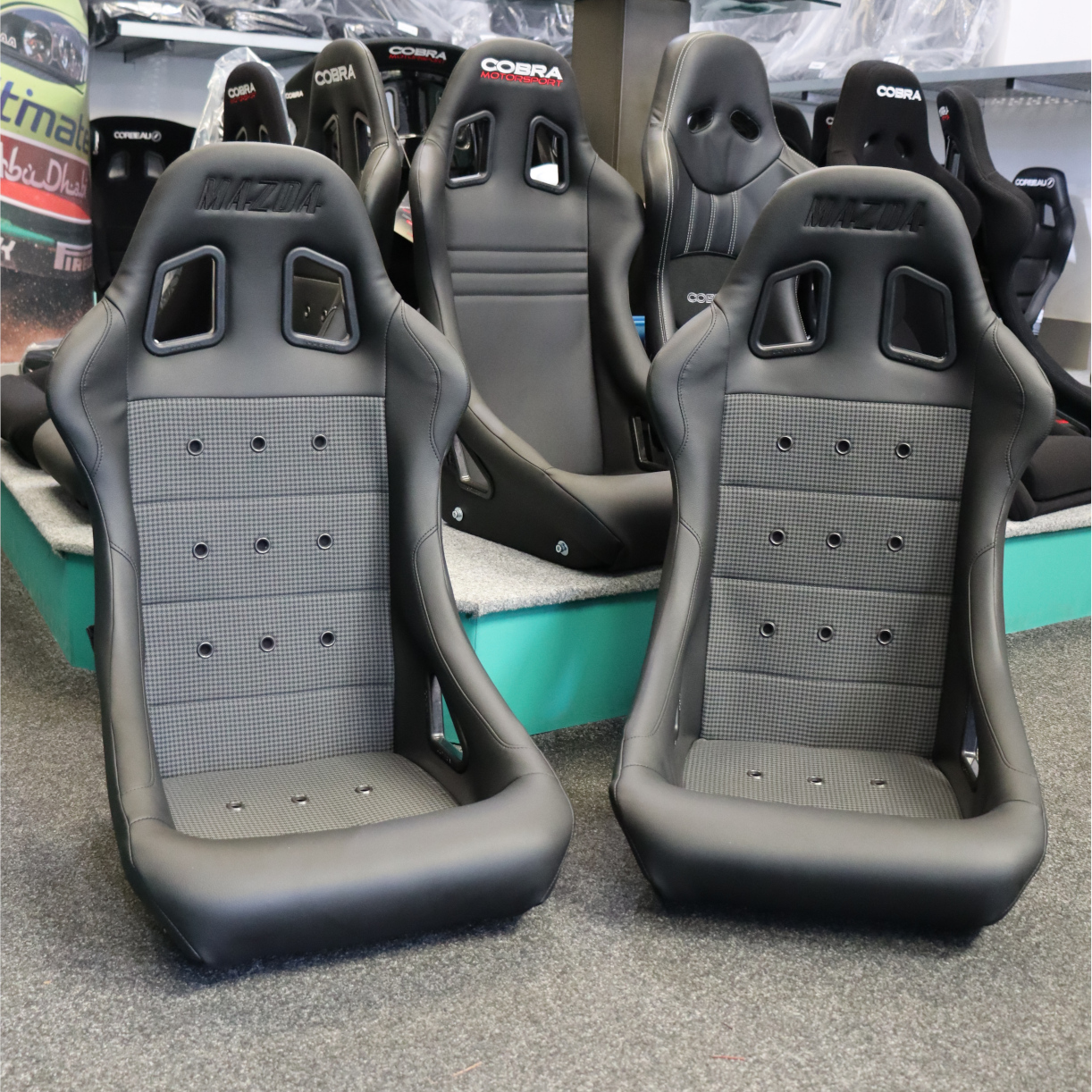 Cobra Monaco Houndstooth Bucket Seat With Custom Trim!
