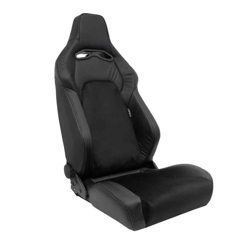 Black with Silver Stitching