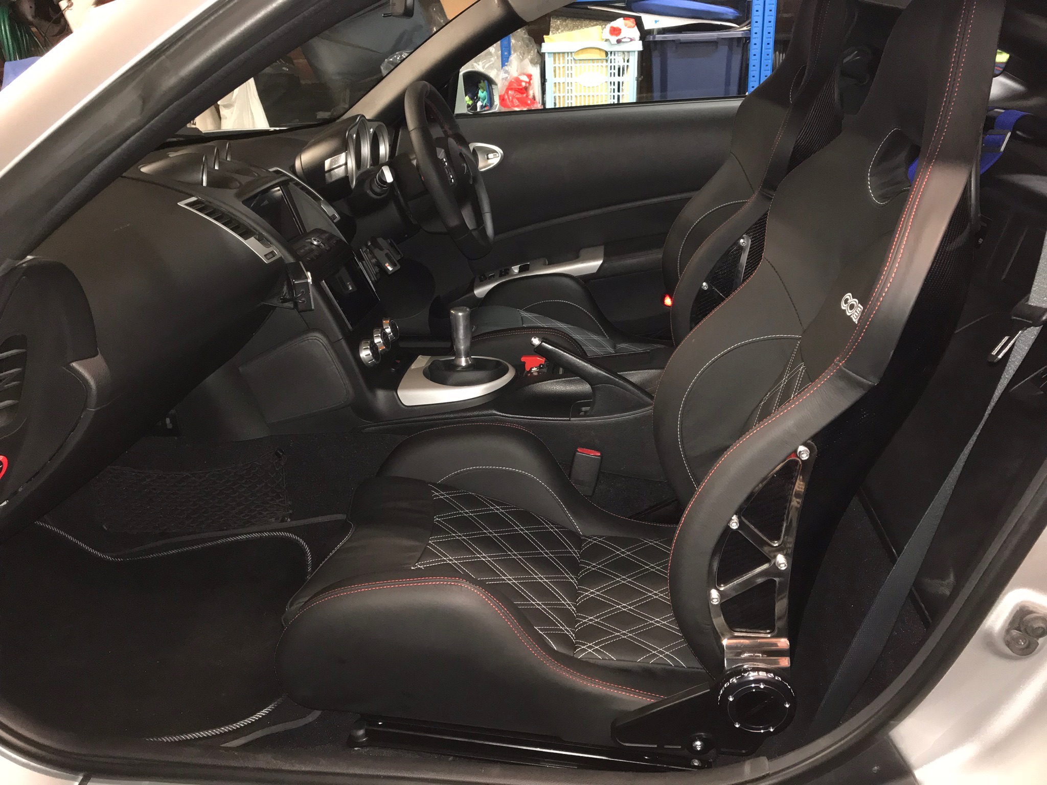 Cobra Misano seats red stitching from GSM Performance 1