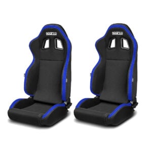 2 Sparco R100 Black And Blue Reclining Sport Seats