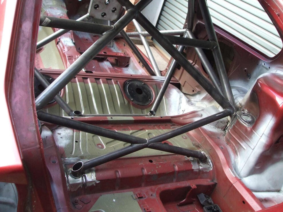 BMW E46 Compact International Multipoint T45 Roll Cage Kit fitted inside the car