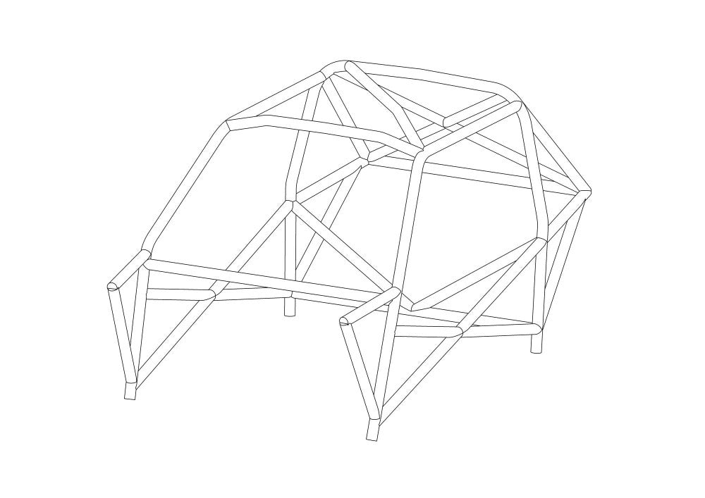 Custom Cages Ford Escort MK2 International Multipoint T45 Roll Cage Kit