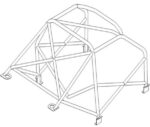 Nissan Skyline R33 Multipoint Roll Cage 2 fitted view
