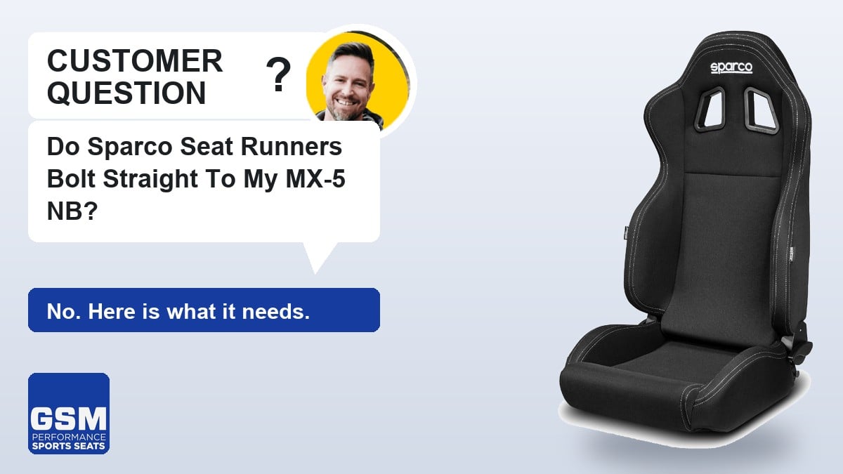 Customer Question: Do Sparco seat runners bolt straight to my MX-5 NB? Shown with a Sparco R100 reclining sport seat