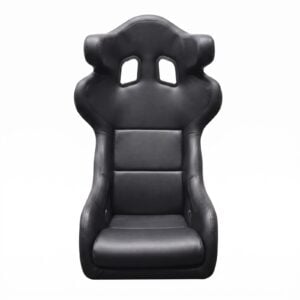 Mirco RS7 FIA motorsport bucket seat in plain black vinyl, front view